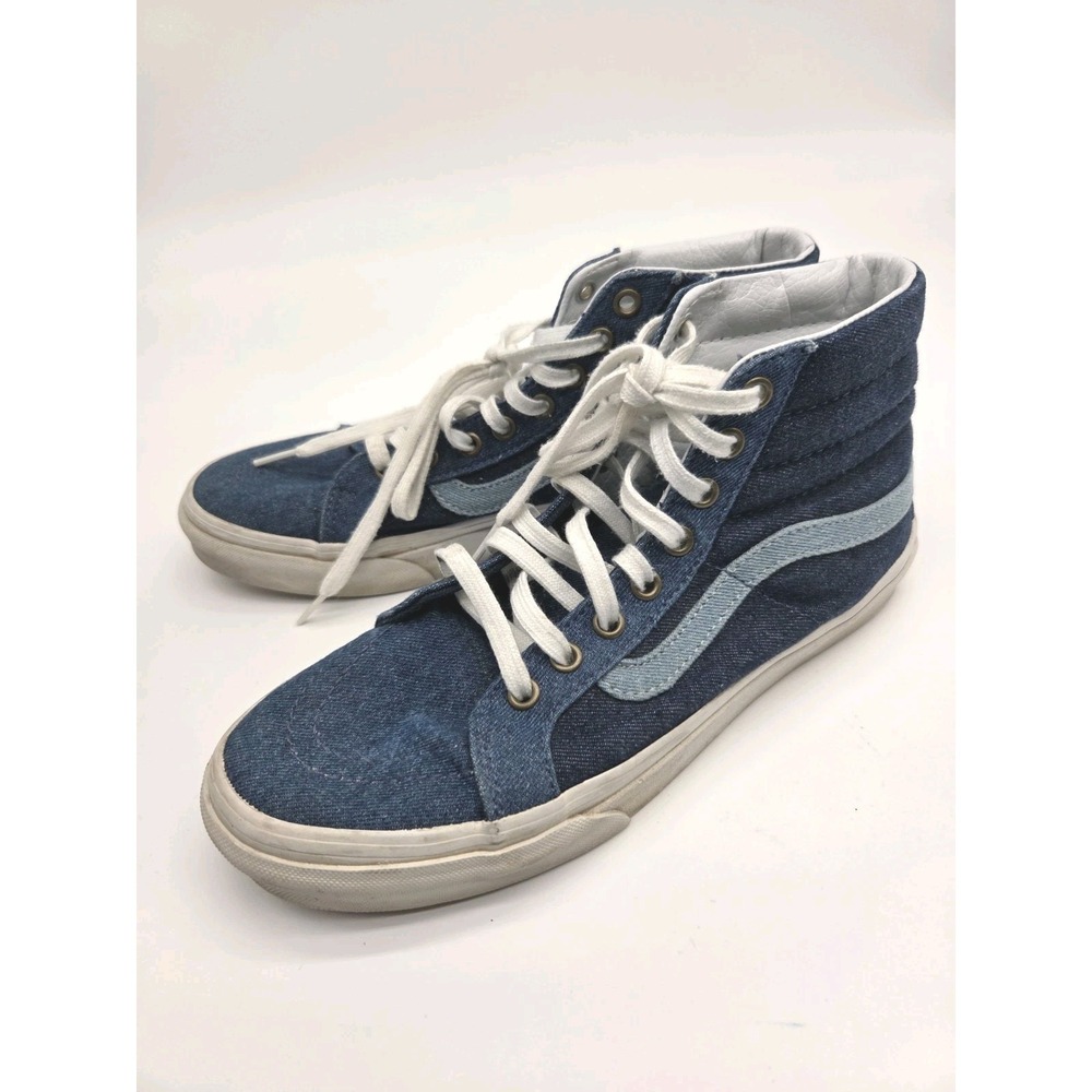 VANS Sk8-Hi Tapered High Top Denim Navy Canvas Sneakers Skate 6.5 M 8 W‎